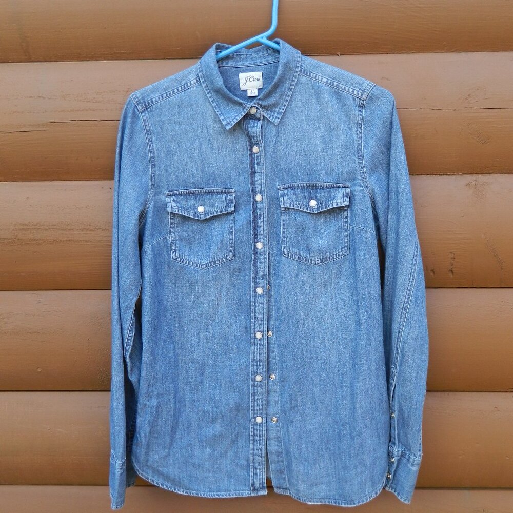 J Crew Snap Button Denim Shirt